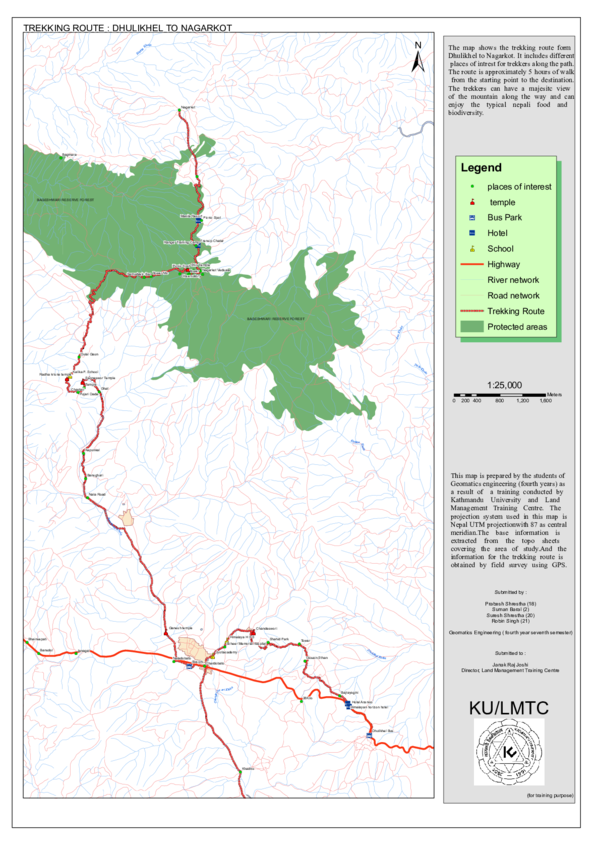 (PDF) trekking route map from Nagarkot, Bhaktapur, Nepal to Dhulikhel ...