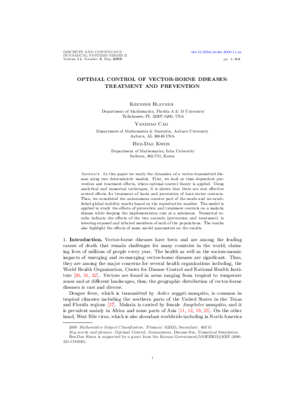 Prevention of vector borne diseases essay image