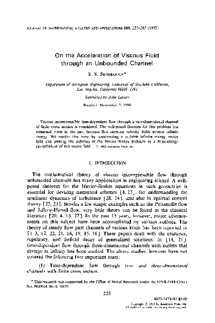(PDF) On the acceleration of viscous fluid through an unbounded channel