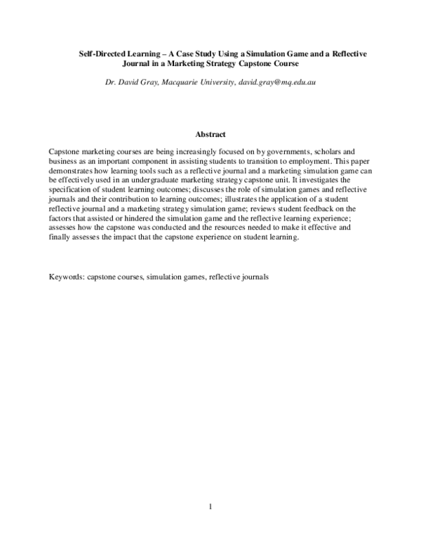 (PDF) Self-Directed Learning–A Case Study Using a Simulation Game and a ...