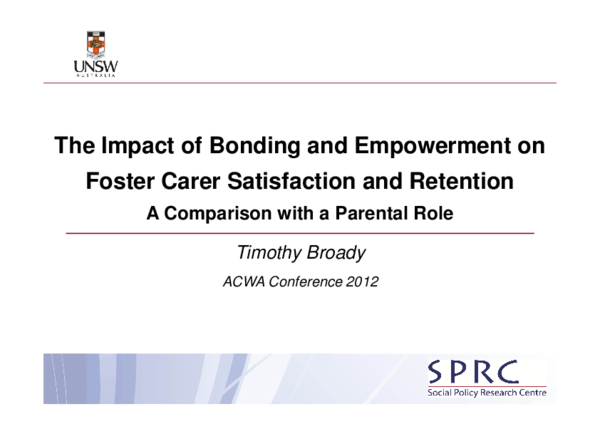 (PDF) The impact of bonding and empowerment on foster carer ...