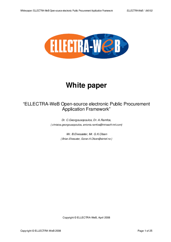 (PDF) ELLECTRA-WeB Open-source electronic Public Procurement ...
