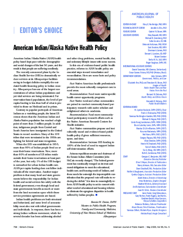 (PDF) American Indian/Alaska Native Health Policy