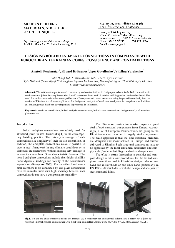 (PDF) DESIGNING BOLTED END-PLATE CONNECTIONS IN COMPLIANCE WITH ...