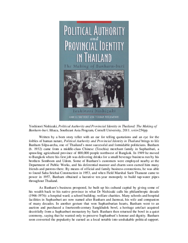 Pdf Review Of Yoshi Nishizaki Political Authority And - 