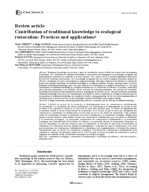 Ecological restoration essay picture
