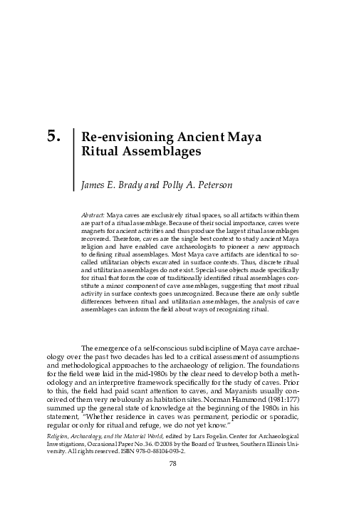 Re-envisioning Ancient Maya Ritual Assemblages by J.E. Brady & P. Peterson