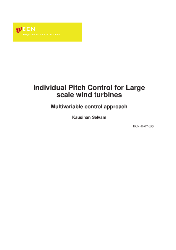 (PDF) Individual pitch control for large scale wind turbines