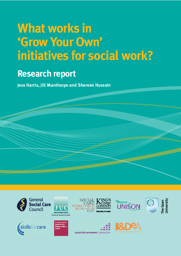 (PDF) What Works in ‘Grow Your Own’ Initiatives for Social Work?
