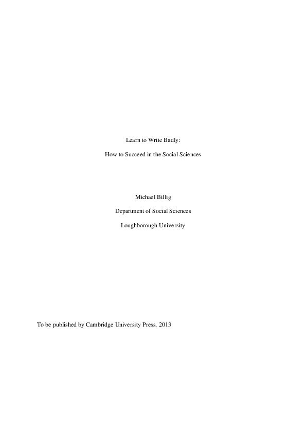 First page of “Bad Writing in the Social Sciences”