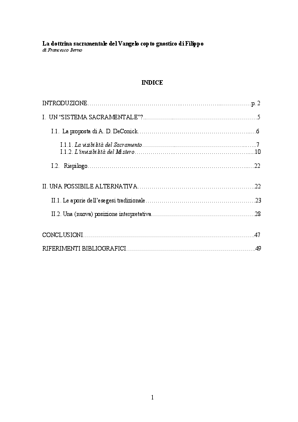 (PDF) La dottrina sacramentale del Vangelo copto gnostico di Filippo
