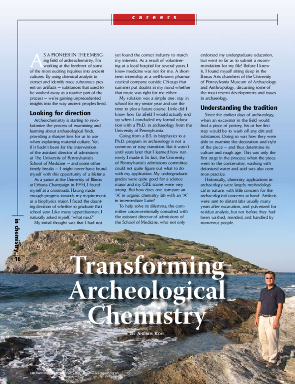 (PDF) Transforming Archaeological Chemistry