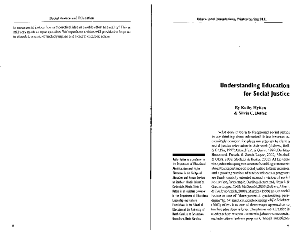 (PDF) Understanding Education for Social Justice