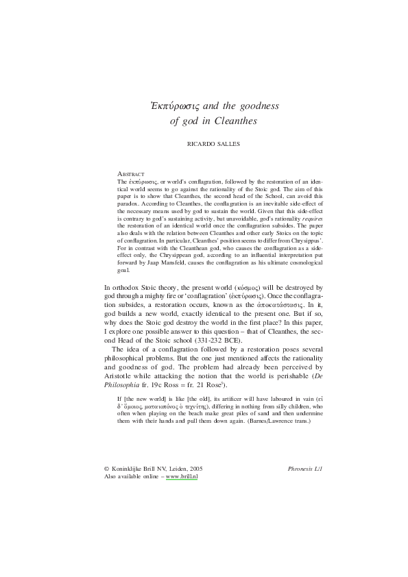 Cleanthes essay picture