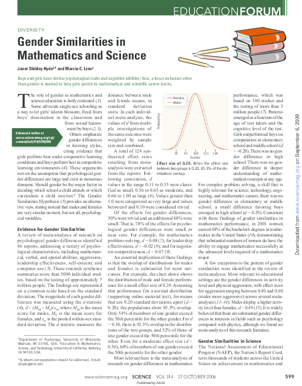 (PDF) Gender Similarities in Mathematics and Science