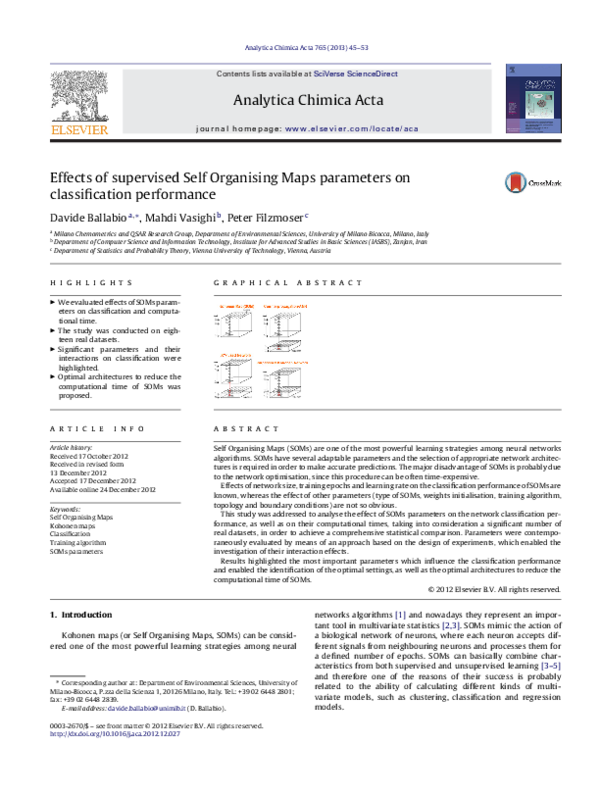 (PDF) Effects of supervised Self Organising Maps parameters on ...