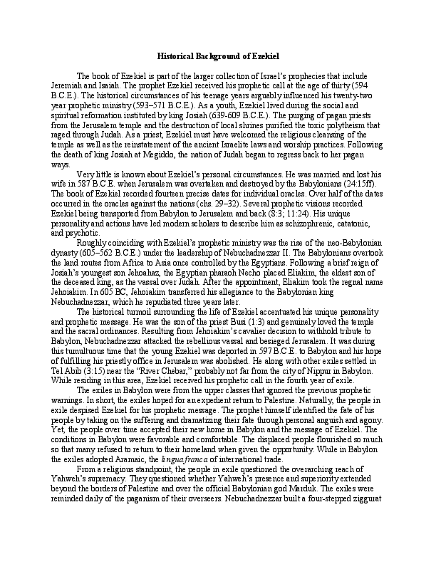 (PDF) Historical Background The Book of Ezekiel Jeffrey Audirsch