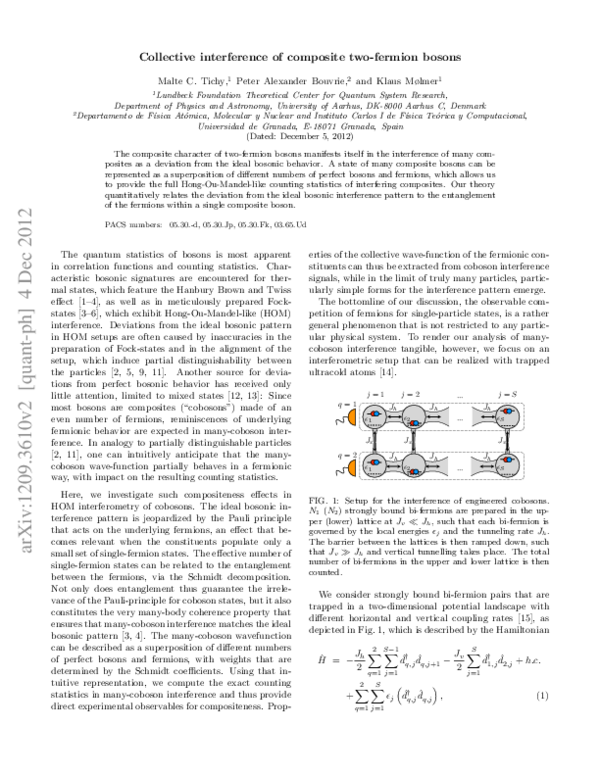 (PDF) Collective Interference of Composite Two-Fermion Bosons