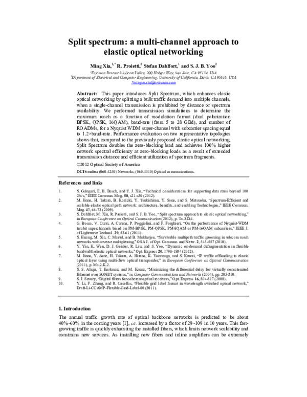 (PDF) Split spectrum: a multi-channel approach to elastic optical ...