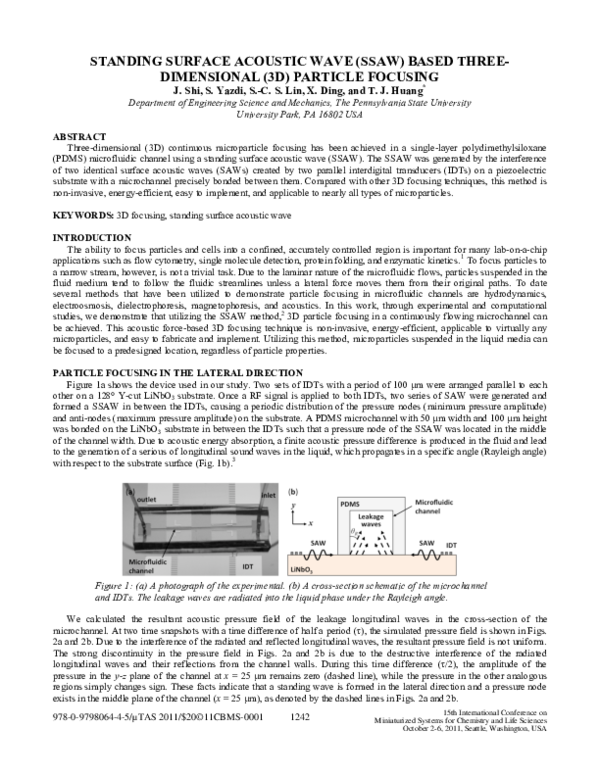 (PDF) STANDING SURFACE ACOUSTIC WAVE (SSAW) BASED THREE-DIMENSIONAL (3D ...