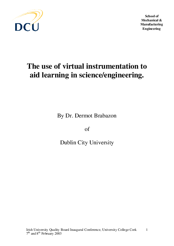 (PDF) The use of virtual instrumentation to aid learning in science and ...