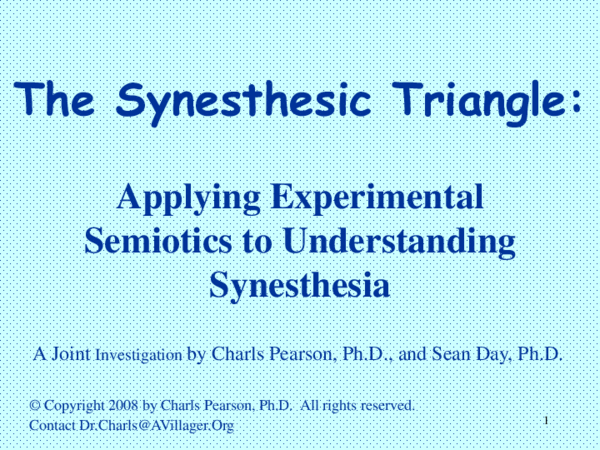 (PPT) The Synesthesic Triangle: Applying Experimental Semiotics to ...