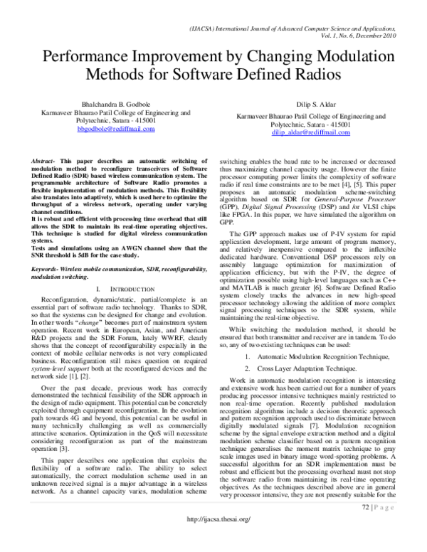 (PDF) Performance Improvement by Changing Modulation Methods for ...
