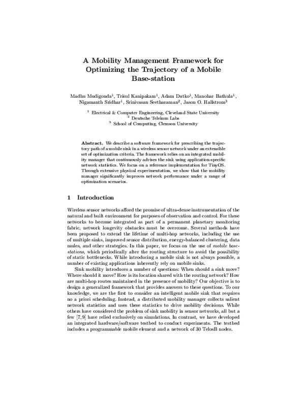 (PDF) A mobility management framework for optimizing the trajectory of ...