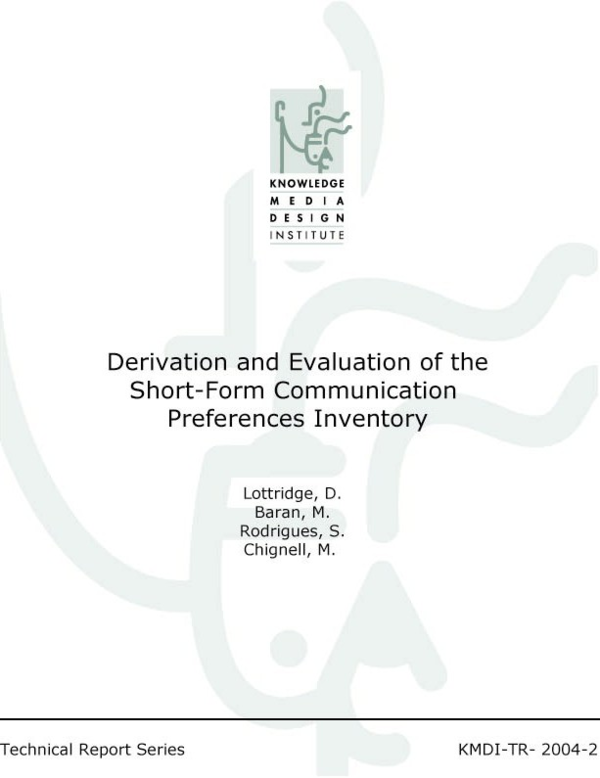 (PDF) Derivation and evaluation of the short-form communication ...