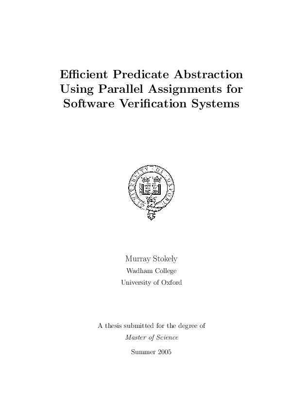(PDF) Efficient Predicate Abstraction Using Parallel Assignments for ...
