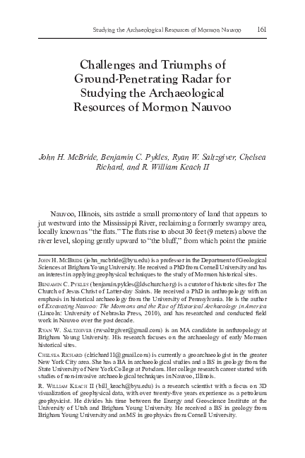 Challenges and Triumphs of Ground-Penetrating Radar for Studying the Archaeological Resources of Mormon Nauvoo