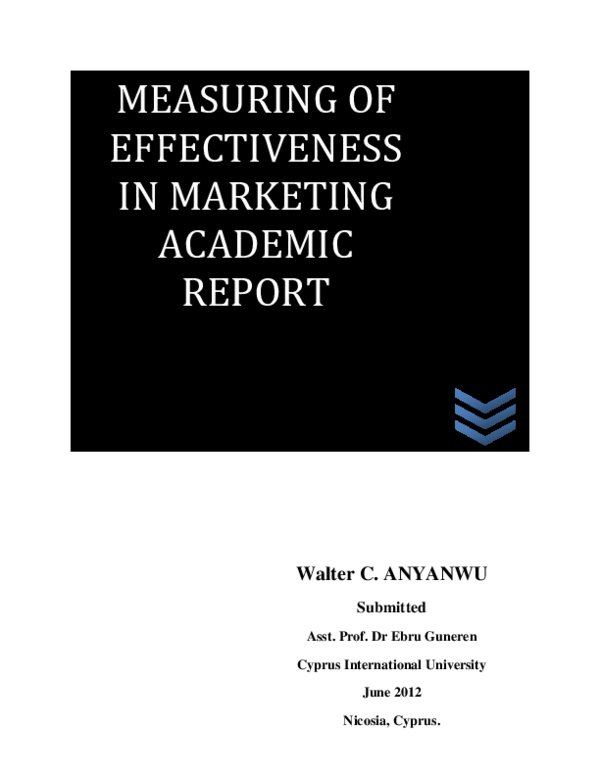 (PDF) Measuring Effectiveness in Marketing