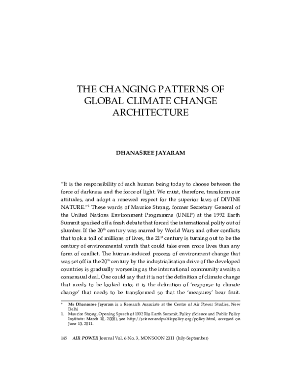 (PDF) The Changing Patterns of Global Climate Change Architecture