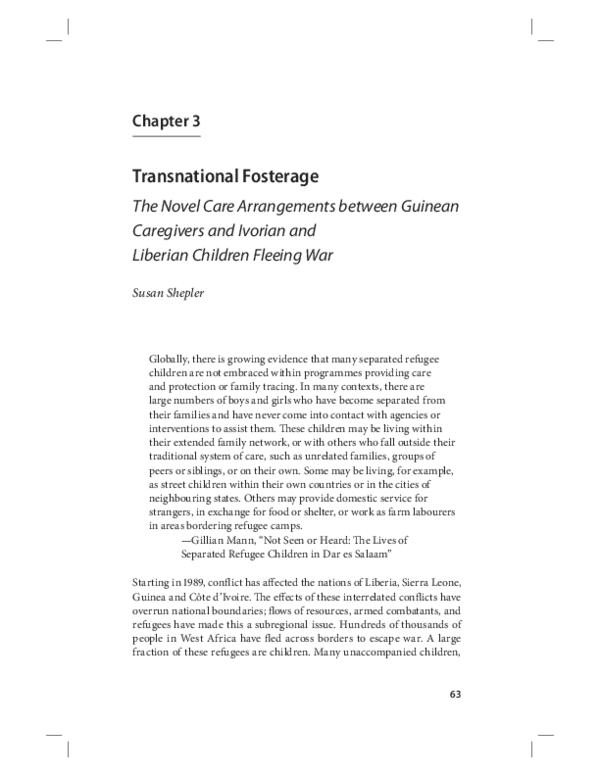 (PDF) Transnational Fosterage: The Novel Care Arrangements between ...