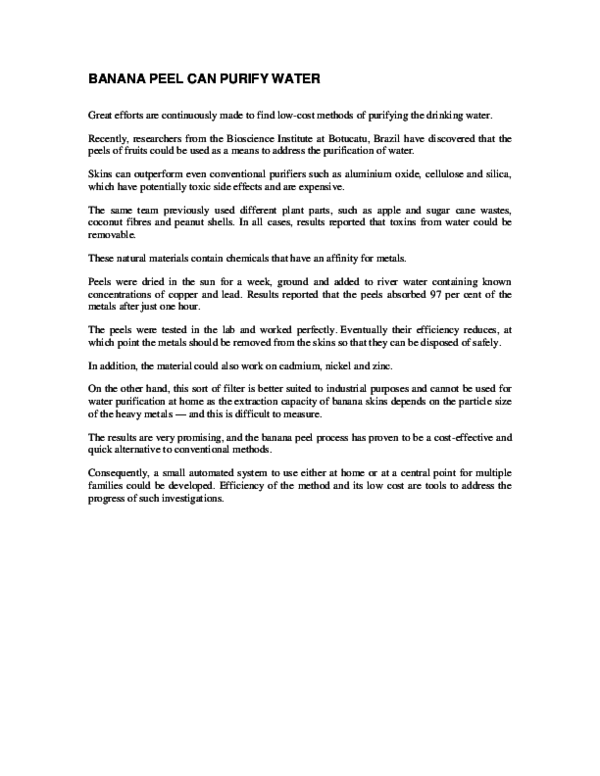 (DOC) Banana peel can purify water blerina shkreta Academia.edu