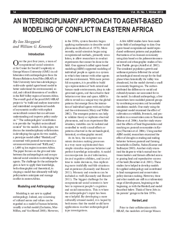 An Interdisciplinary Approach to Agent-Based Modeling of Conflict in Eastern Africa