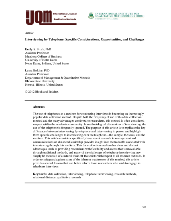 PDF INTERVIEWING BY TELEPHONE SPECIFIC CONSIDERATIONS intelligence overview