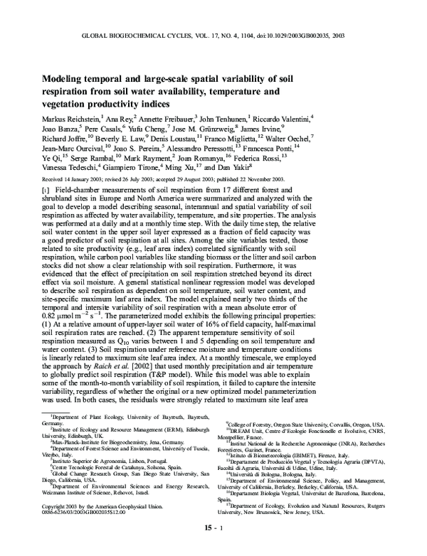 (PDF) Modeling temporal and large-scale spatial variability of soil ...