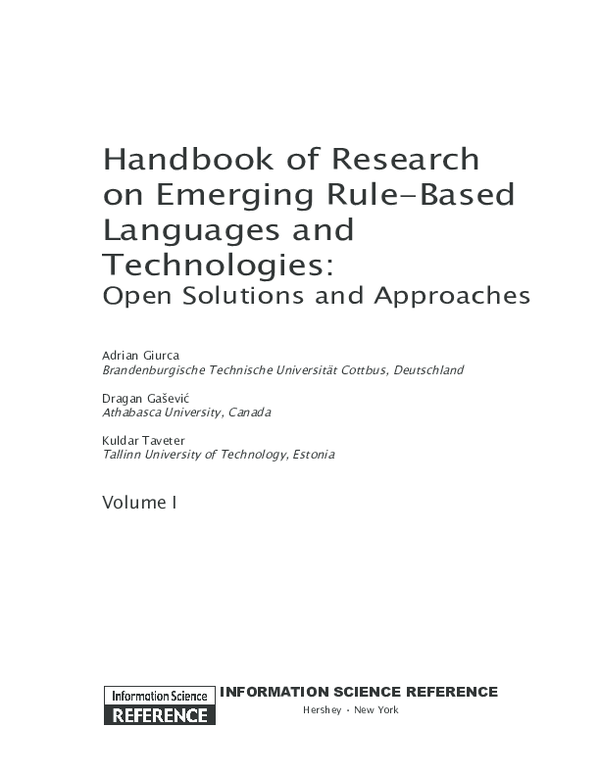 (PDF) Handbook of research on emerging rule-based languages and ...