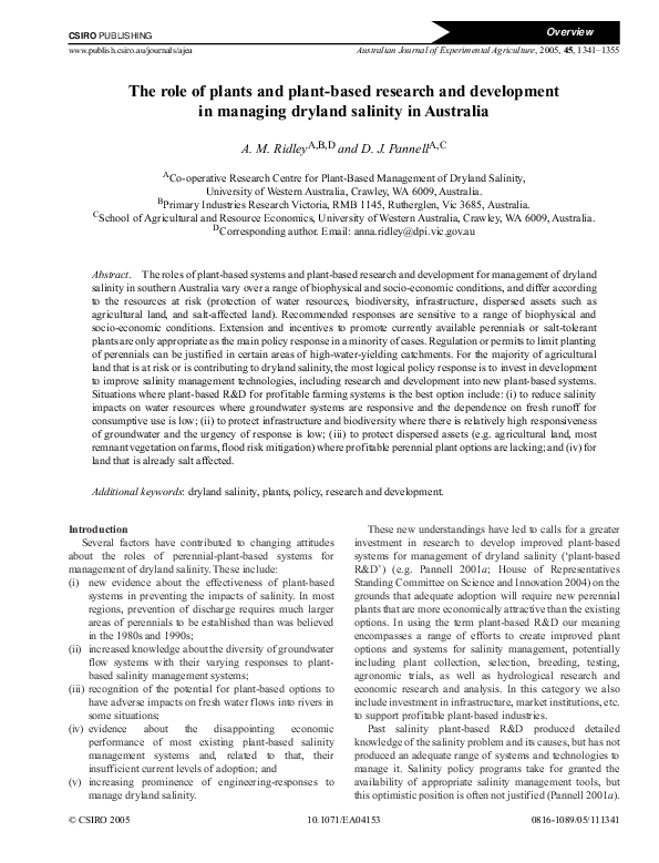 Dryland salinity essay 08 image