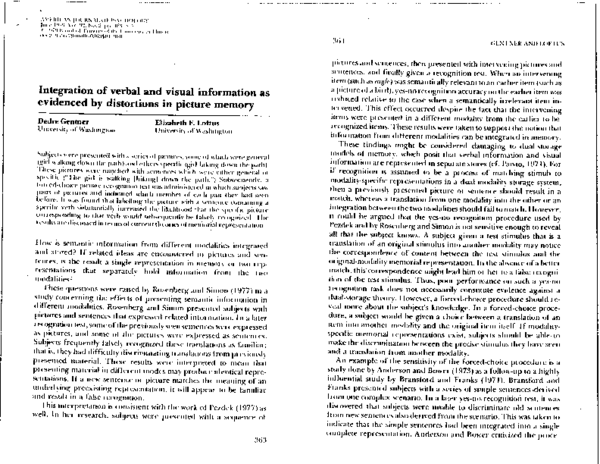 (PDF) Integration of verbal and visual information as evidenced by ...