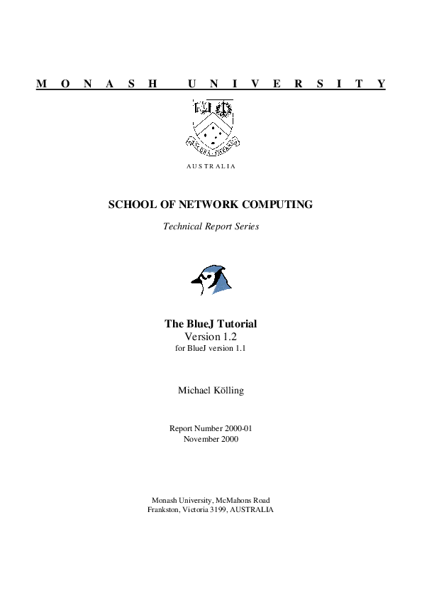 (PDF) The BlueJ Tutorial