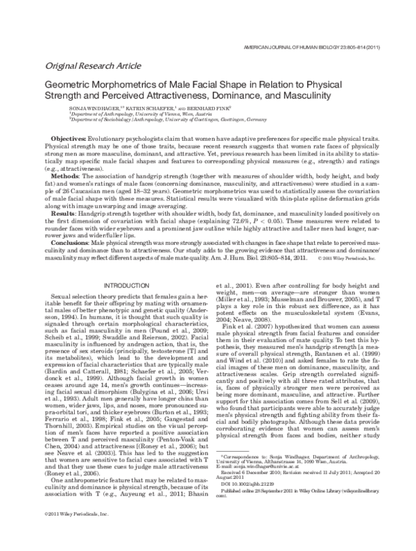 (PDF) Geometric morphometrics of male facial shape in relation to ...