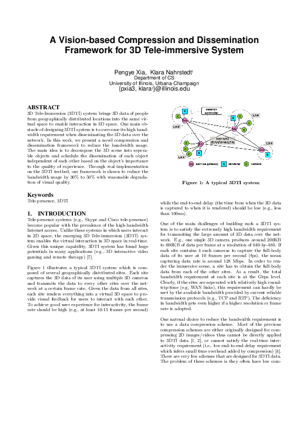 (PDF) A Vision-based Compression and Dissemination Framework for 3D ...