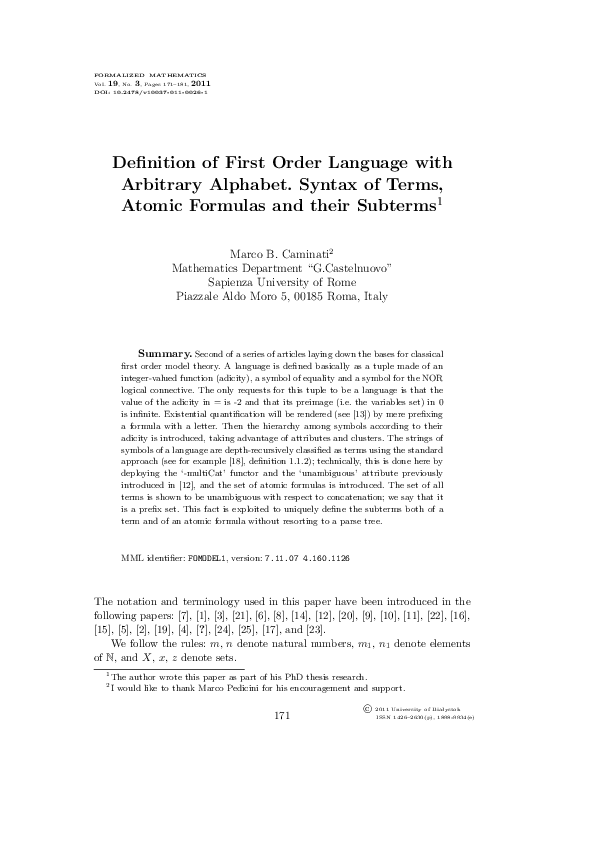 (PDF) Definition of first order language with arbitrary alphabet ...