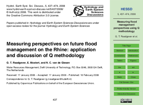 (PDF) Measuring perspectives on future flood management on the Rhine ...