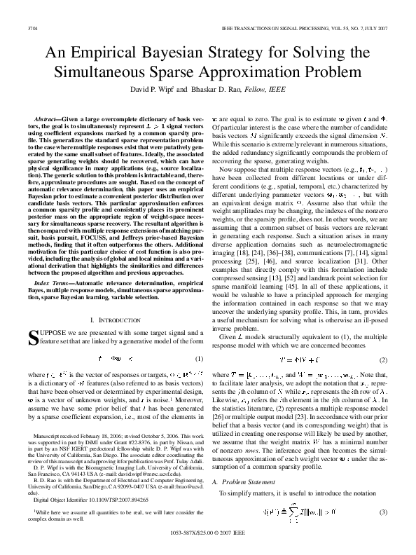 (PDF) An empirical Bayesian strategy for solving the simultaneous ...