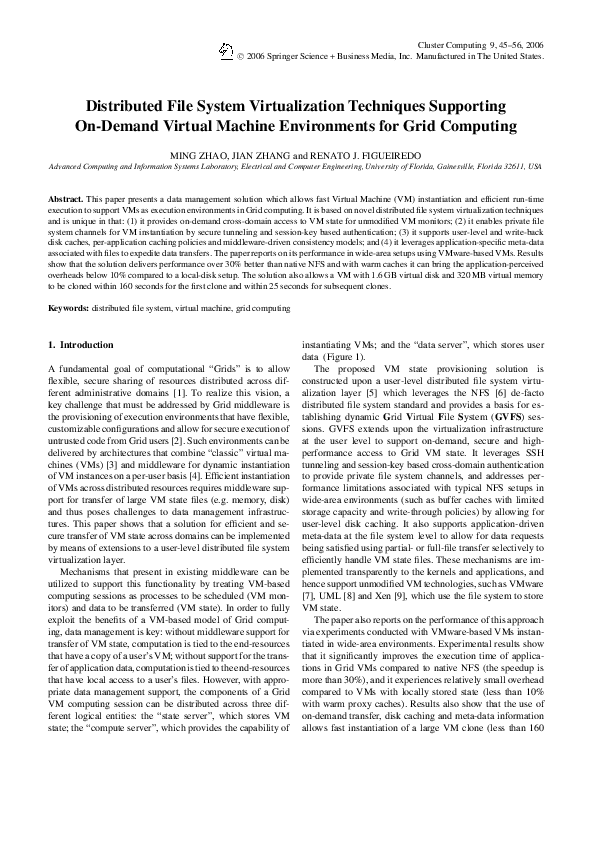 (PDF) Distributed file system virtualization techniques supporting on ...