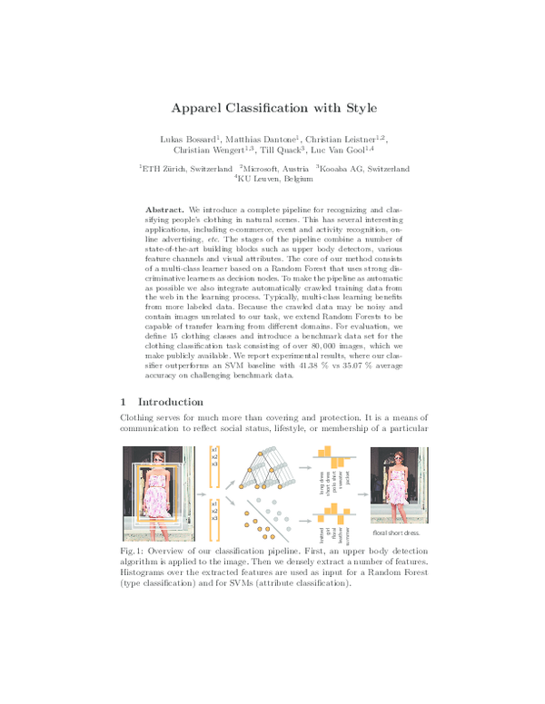 (PDF) Apparel Classification with Style Christian Leistner Academia.edu