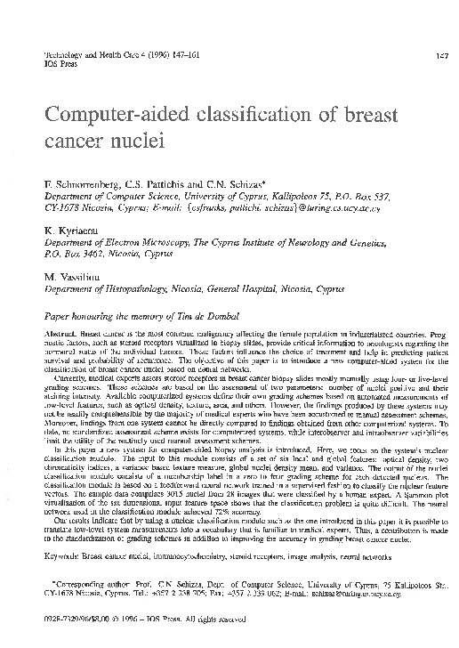 (PDF) Computer-aided classification of breast cancer nuclei